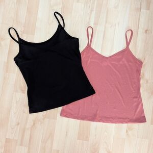 INK Women's Size Small Black Adjustable Top And Small Pink Camisole Top.